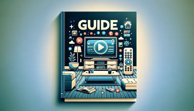 alt_text: A guide cover showing a living room with a TV displaying the XCIPTV app interface, a Firestick remote, and digital streaming icons.