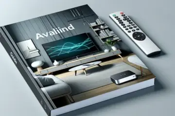 alt_text: A guidebook cover showing the Nvidia Shield streaming device next to a TV, with its remote, in a modern living room.