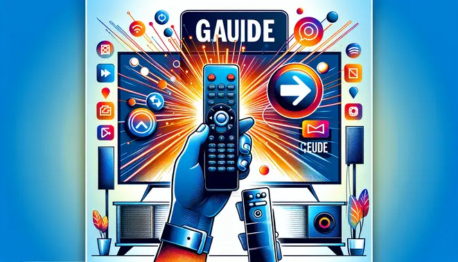 alt_text: A guidebook cover showing a modern TV setup with a Firestick remote about to press 'Clear Cache,' surrounded by glowing app icons.
