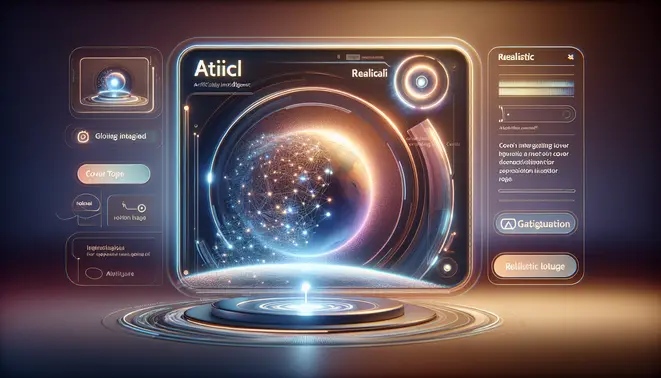 alt_text: A prompt creation interface requesting a topic for a realistic AI-generated cover image.