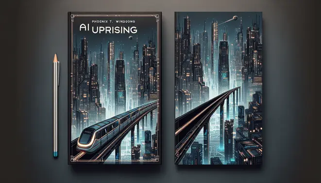 A text prompt requesting a topic for an AI-generated book cover image.