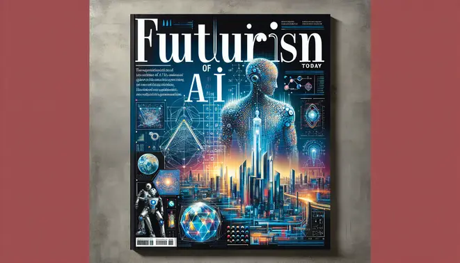 A text prompt describing how to create an AI image prompt for a magazine cover.