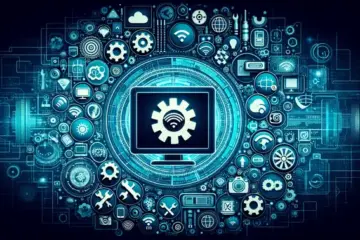 alt_text: A modern TV screen shows a buffering icon, surrounded by tools and tech icons for fixing IPTV streaming issues.